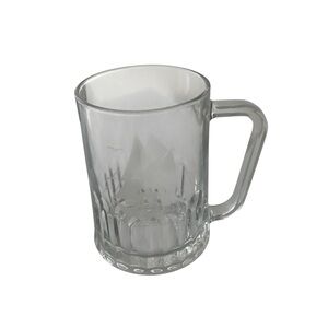 VINTAGE 80s Tudor Dema England Frosted Sailing Schooner W/Gulls Clear Glass Pint